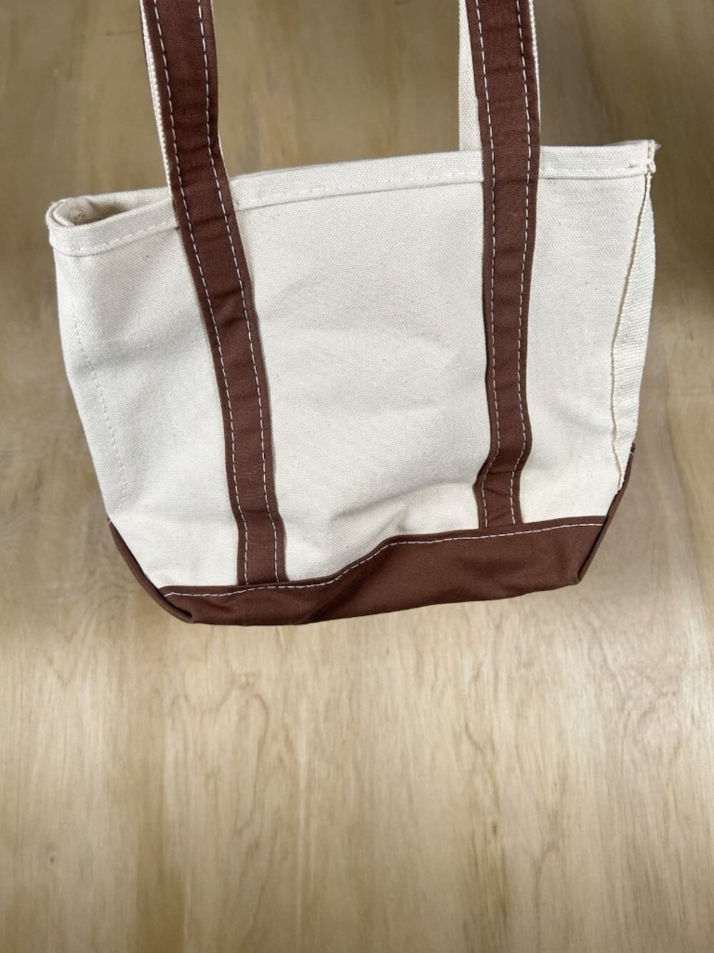 Vintage 1990’s LL Bean Boat & Tote Canvas Brown Trim  USA Made Monogrammed EUC - Picture 8 of 15